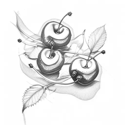 2 cherries tattoo design idea