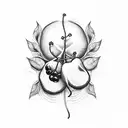2 cherries tattoo design idea