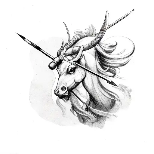 sagittarius and taurus tattoo design idea
