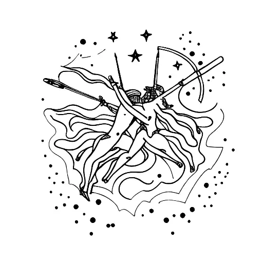 sagittarius and taurus tattoo design idea