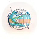 terrestrial globe tattoo design idea