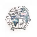 terrestrial globe tattoo design idea