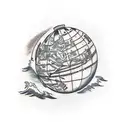 terrestrial globe tattoo design idea