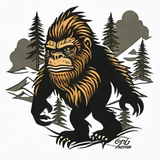 Sasquatch tattoo design idea