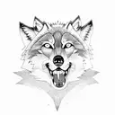 wolf in the forest  tattoo design idea