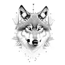 wolf in the forest  tattoo design idea