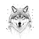 wolf in the forest  tattoo design idea