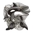 killer whale with guns tattoo ak47 tattoo design idea