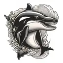 killer whale with guns tattoo ak47 tattoo design idea