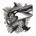 killer whale with guns tattoo ak47 tattoo design idea