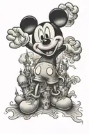 mickey mouse castle  tattoo design idea