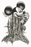 mickey mouse castle  tattoo design idea