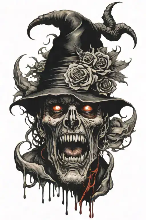 Such a devil who is an enemy of love and humanity, who is afraid to see, who is thirsty for blood, who has no fear of death in his eyes. tattoo design idea