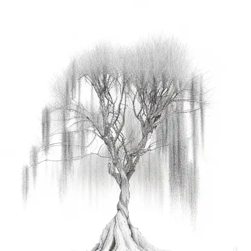 willow tree tattoo design idea