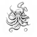 poseidon fighting with octopus tattoo design idea