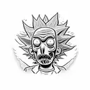 zombie death rick and morty  tattoo design idea