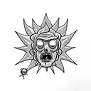 zombie death rick and morty  tattoo design idea