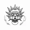 zombie death rick and morty  tattoo design idea