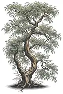 willow tree branches tattoo design idea