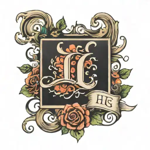 kids initials L H E C C tattoo design idea