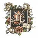 kids initials L H E C C tattoo design idea