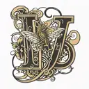 kids initials L H E C C tattoo design idea