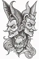 devil and angel whispering in ear   tattoo design idea