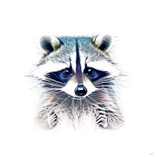 raccoon holding pill bottle tattoo design idea