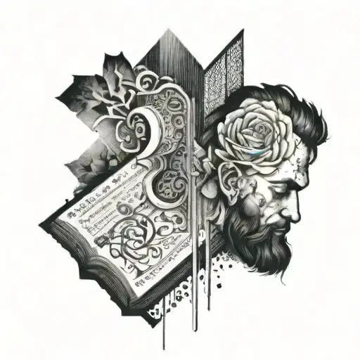 guy in the book  tattoo design idea