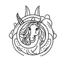 mythical powerful unicorn tattoo design idea