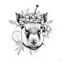 Design a tattoo featuring tropical flowers surrounded by capybara to showcase your love for animals and Brazil tattoo design idea