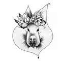 Design a tattoo featuring tropical flowers surrounded by capybara to showcase your love for animals and Brazil tattoo design idea