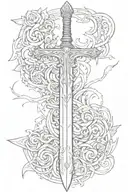 faith family sword C tattoo design idea