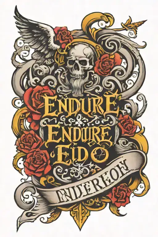 endure old English tattoo design idea