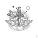Icaro flying towards the sun tattoo design idea
