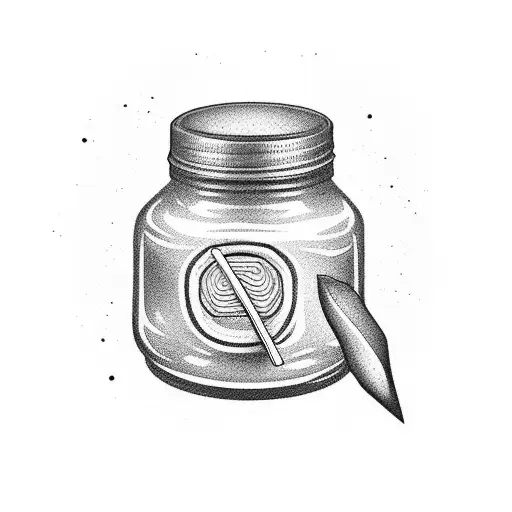 peanut butter jar tattoo design idea