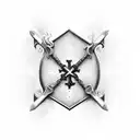 upside down gothic cross, "Branson's Bitch" inscribed  tattoo design idea