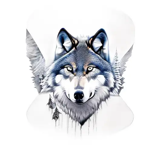 the wolf and the raven  tattoo design idea