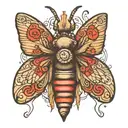 moth with phrases "Rythm 0" tattoo design idea