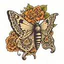 moth with phrases "Rythm 0" tattoo design idea