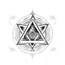 moksha symbol tattoo with pentagram designs tattoo design idea