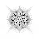 moksha symbol tattoo with pentagram designs tattoo design idea