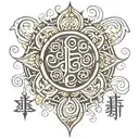 jainism inspired calligraphy   tattoo design idea