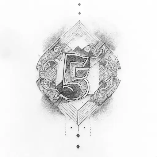 number 649 and letters JFK tattoo design idea