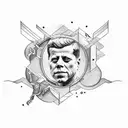 number 649 and letters JFK tattoo design idea