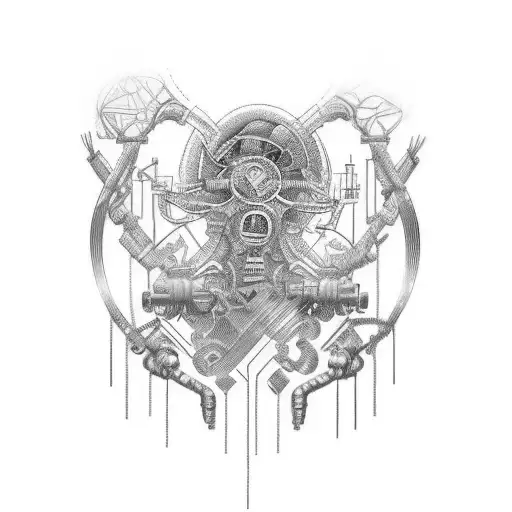 Your tattoo will depict a partially open and exposed bionic arm, revealing a world of intricate technology beneath the s tattoo design idea