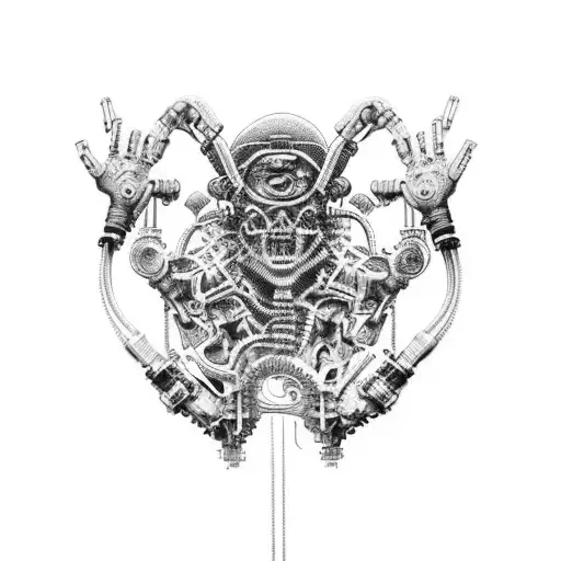 Your tattoo will depict a partially open and exposed bionic arm, revealing a world of intricate technology beneath the s tattoo design idea