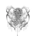 Your tattoo will depict a partially open and exposed bionic arm, revealing a world of intricate technology beneath the s tattoo design idea