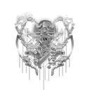 Your tattoo will depict a partially open and exposed bionic arm, revealing a world of intricate technology beneath the s tattoo design idea