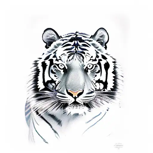 tiger face 3D tattoo design idea